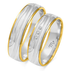 Kombinirano vjenčano prstenje s mat linijama