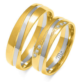 Laulību gredzeni ar dekoratīvām līnijām ar rhinestones