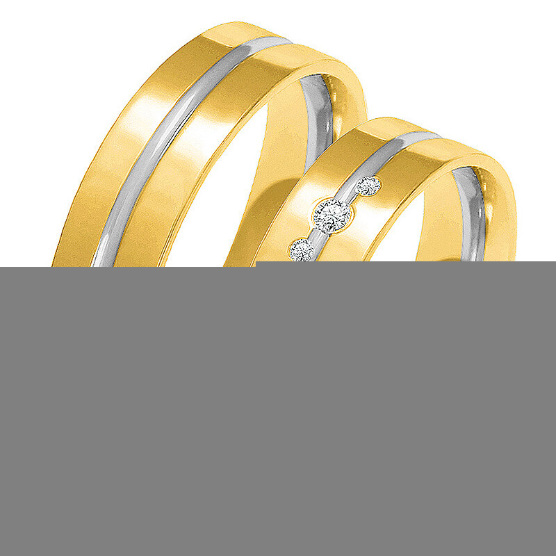 Laulību gredzeni ar dekoratīvu līniju ar rhinestones
