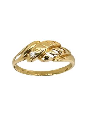 Lesklý prsten ze žlutého zlata