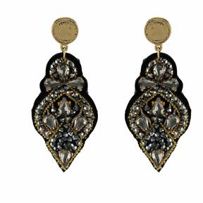 LINDA'S DREAM gray earrings with gold elements