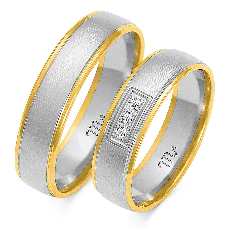 Matiniai vestuviniai žiedai su faziniu profiliu
