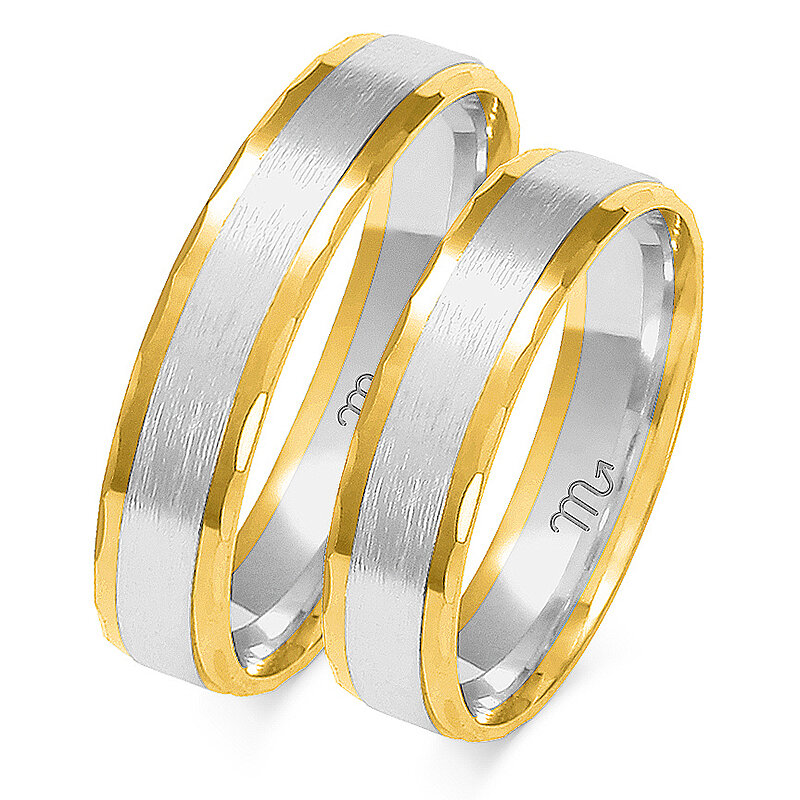 Matte wedding rings with a flat profile