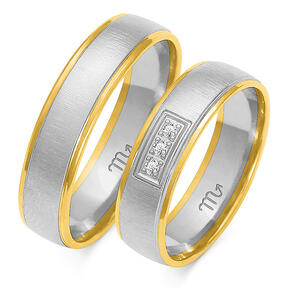 Matte wedding rings with a phased profile