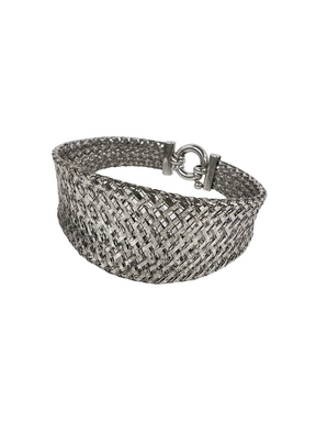 Modèle tricoté de bracelet en argent