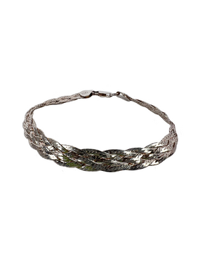 Modèle tricoté de bracelet en argent