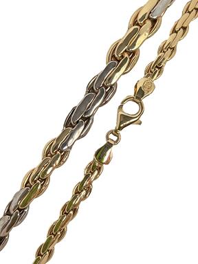 Moderna dvobarvna zlata ogrlica