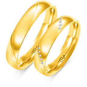 Monochrome shiny wedding rings with rhinestones