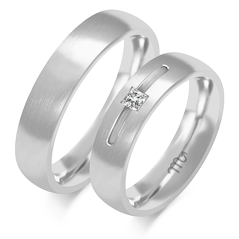 Motirani poročni prstani s klasičnim kamnom