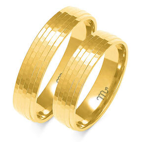 Multi-colored wedding rings with semi-round profile