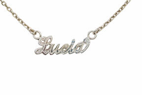 Necklace made of white gold with the name Lucia