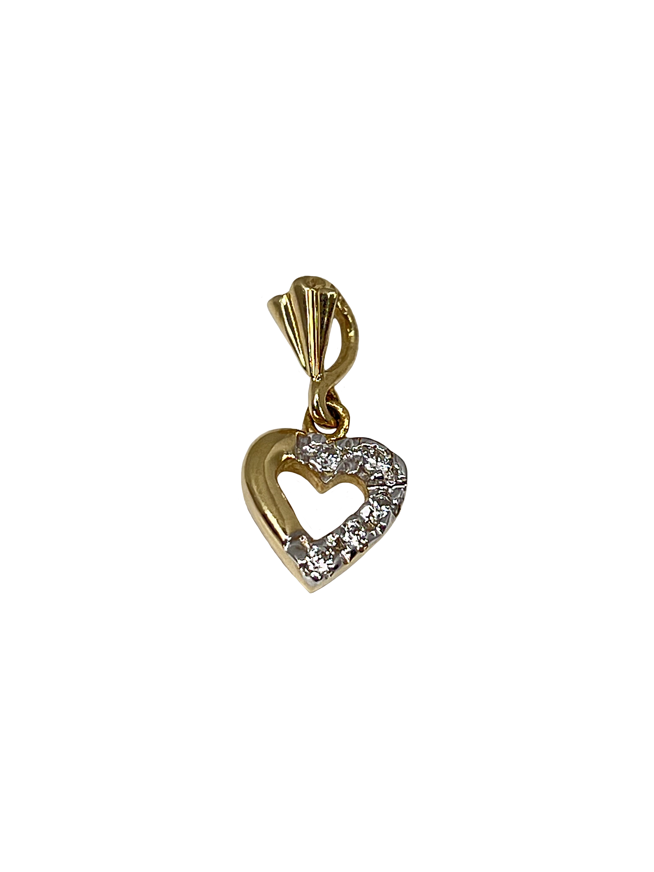 Pendentif coeur en or avec zircons