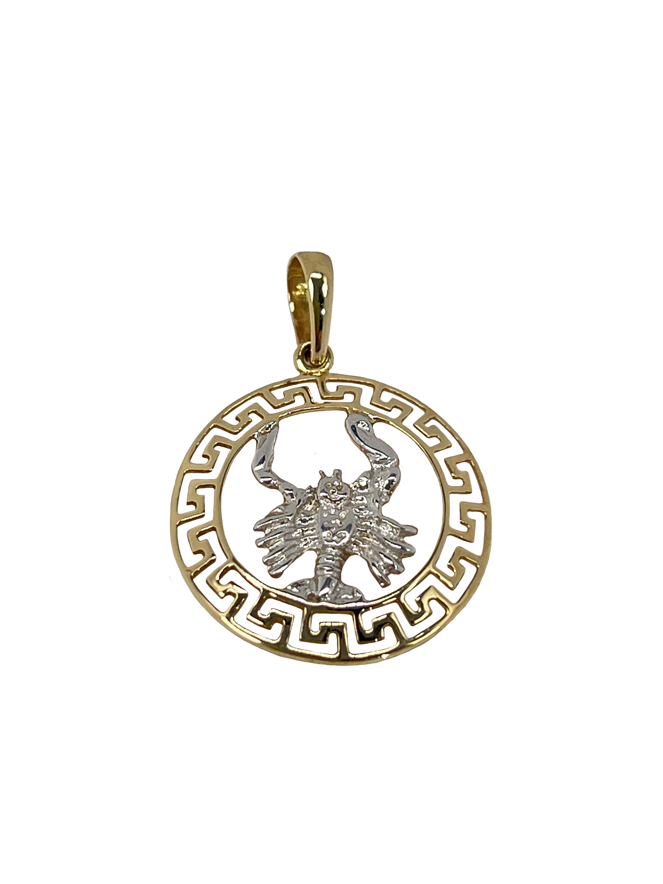 Pendentif combiné en or avec le signe du scorpion avec des motifs antiques