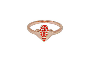 Petra Toth ring met rode kristallen