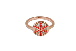 Petra Toth ring with red crystals
