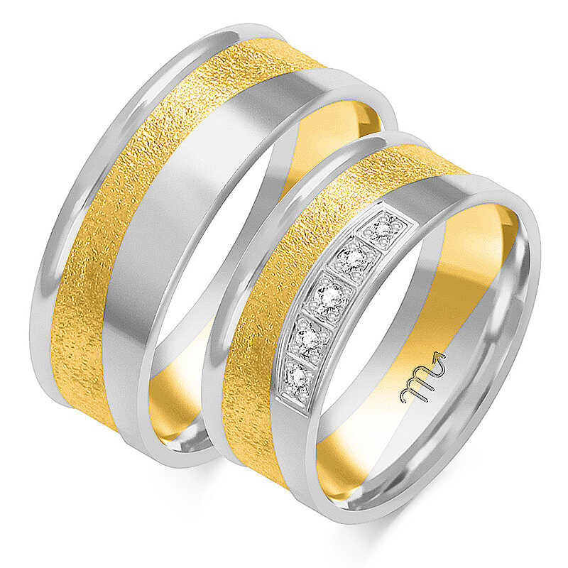 Pjeskareno vjenčano prstenje s pet kamenčića