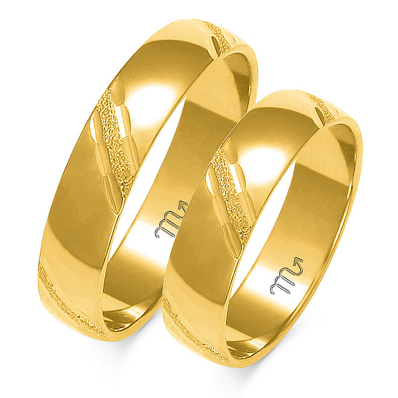 Poročni prstan s peskanjem in pol okroglim profilom A-127