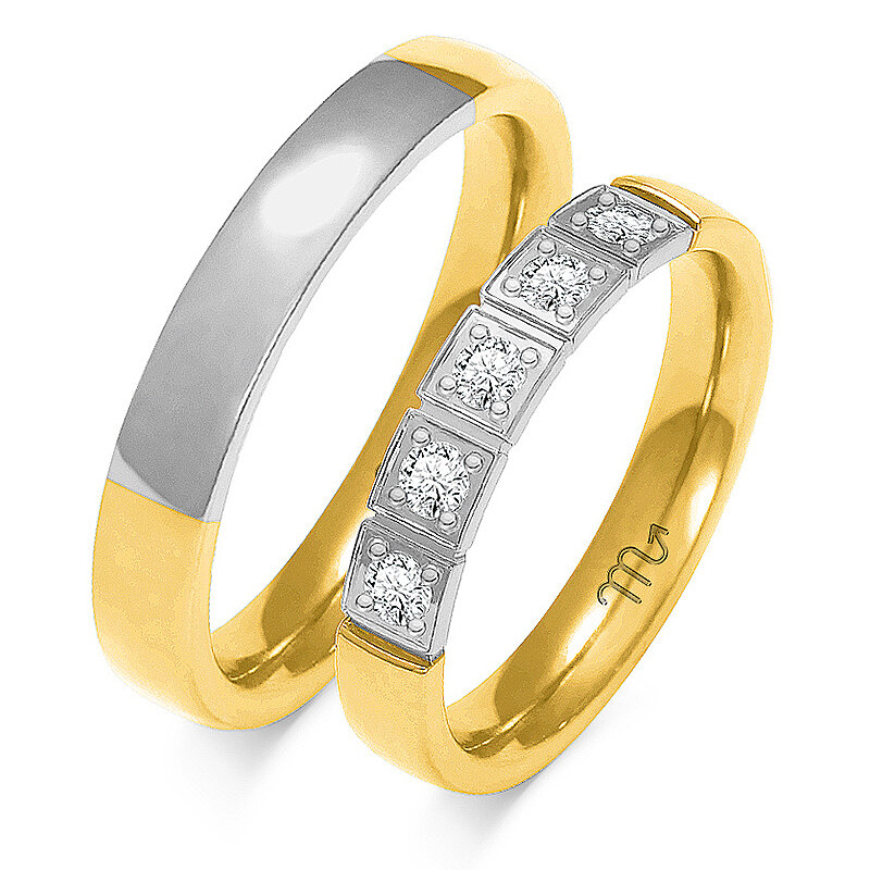Poročni prstani premium z okrasnimi kamenčki
