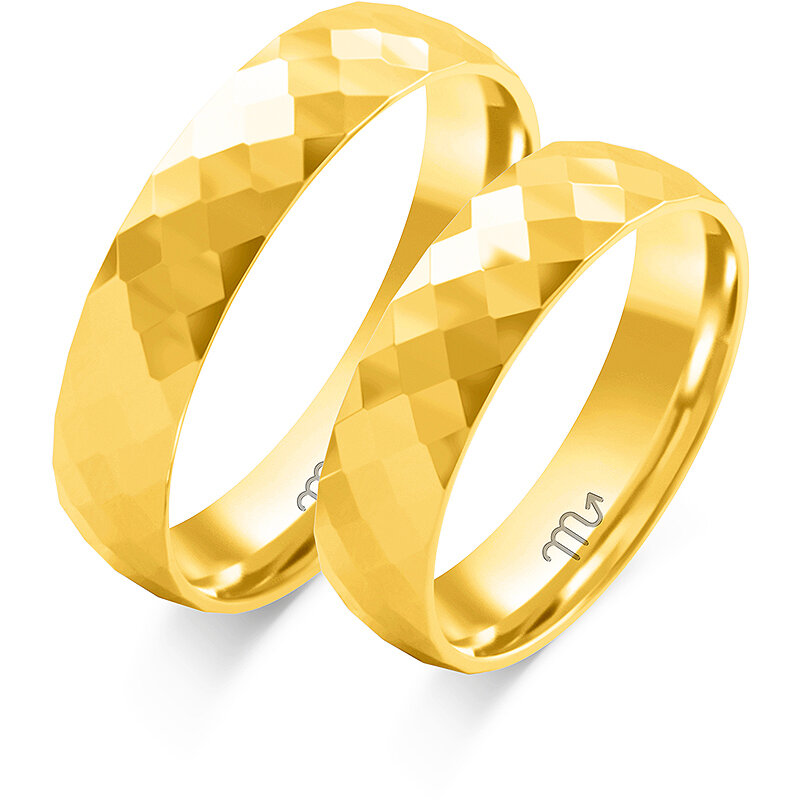 Poročni prstani s pol okroglim profilom sijoči