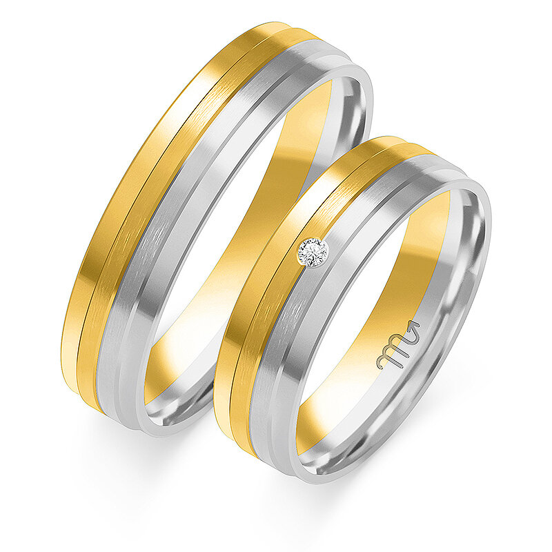 Poročni prstani v kombinaciji s kamnom