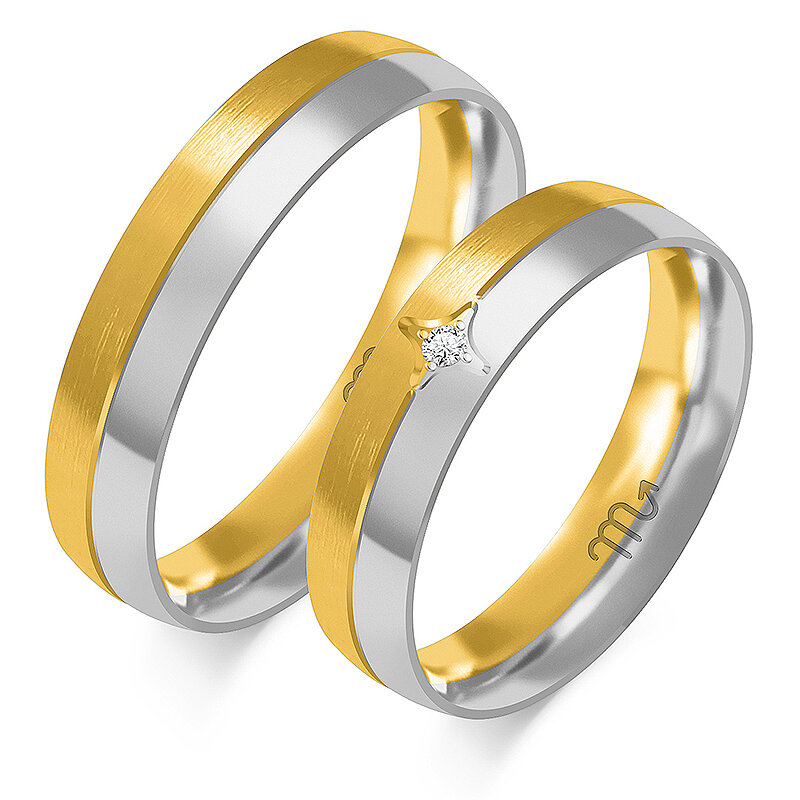 Poročni prstani z matiranjem in kamnom