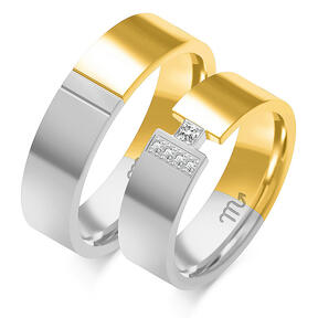 Premium shiny wedding rings with rhinestones