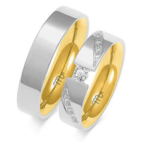 Premium shiny wedding rings with rhinestones