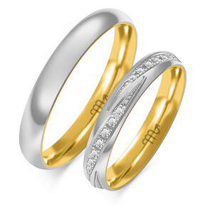 Premium wedding rings with rhinestones