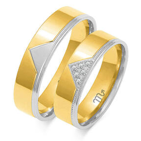 Premium wedding rings with rhinestones