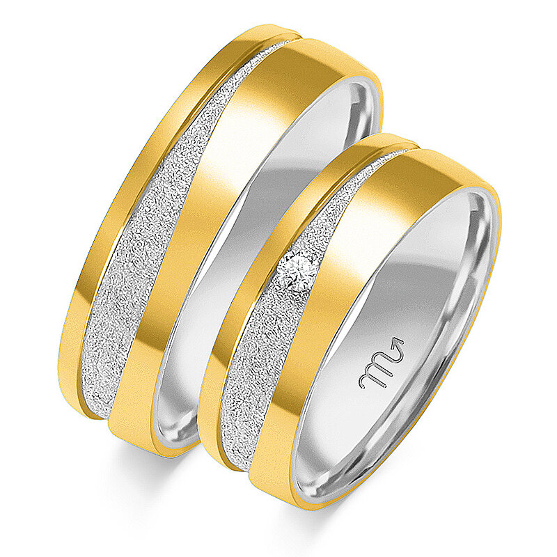 Premium wedding rings with sandblasting