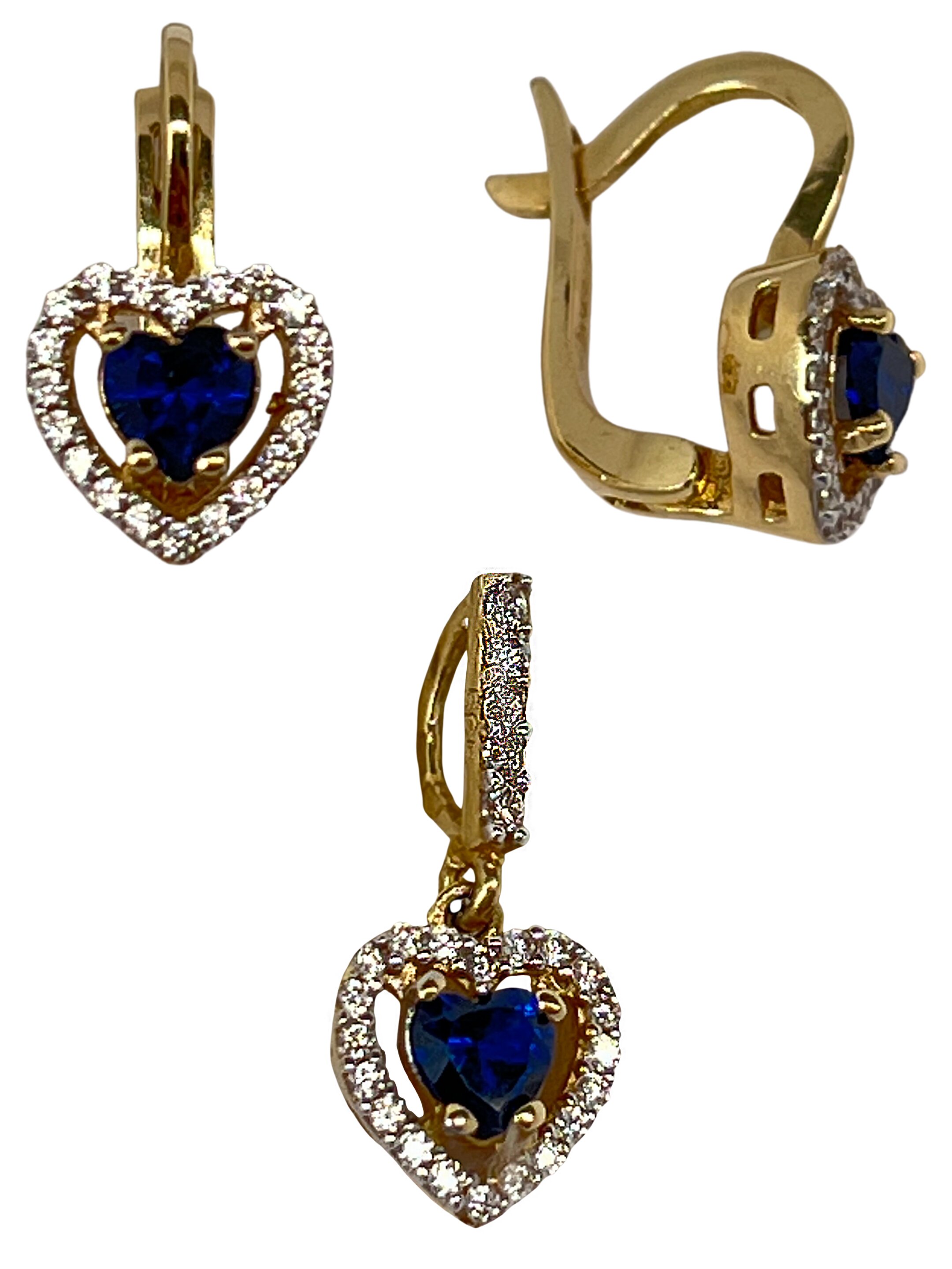 Romantisk guld prydet med blå zirkoner Romance III.
