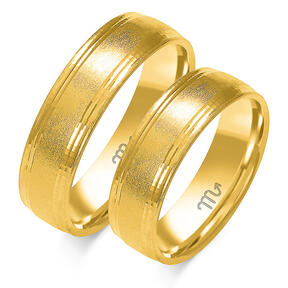 Sandblasted wedding rings with a semi-round profile