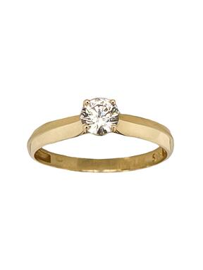 Shiny gold ring with zircon