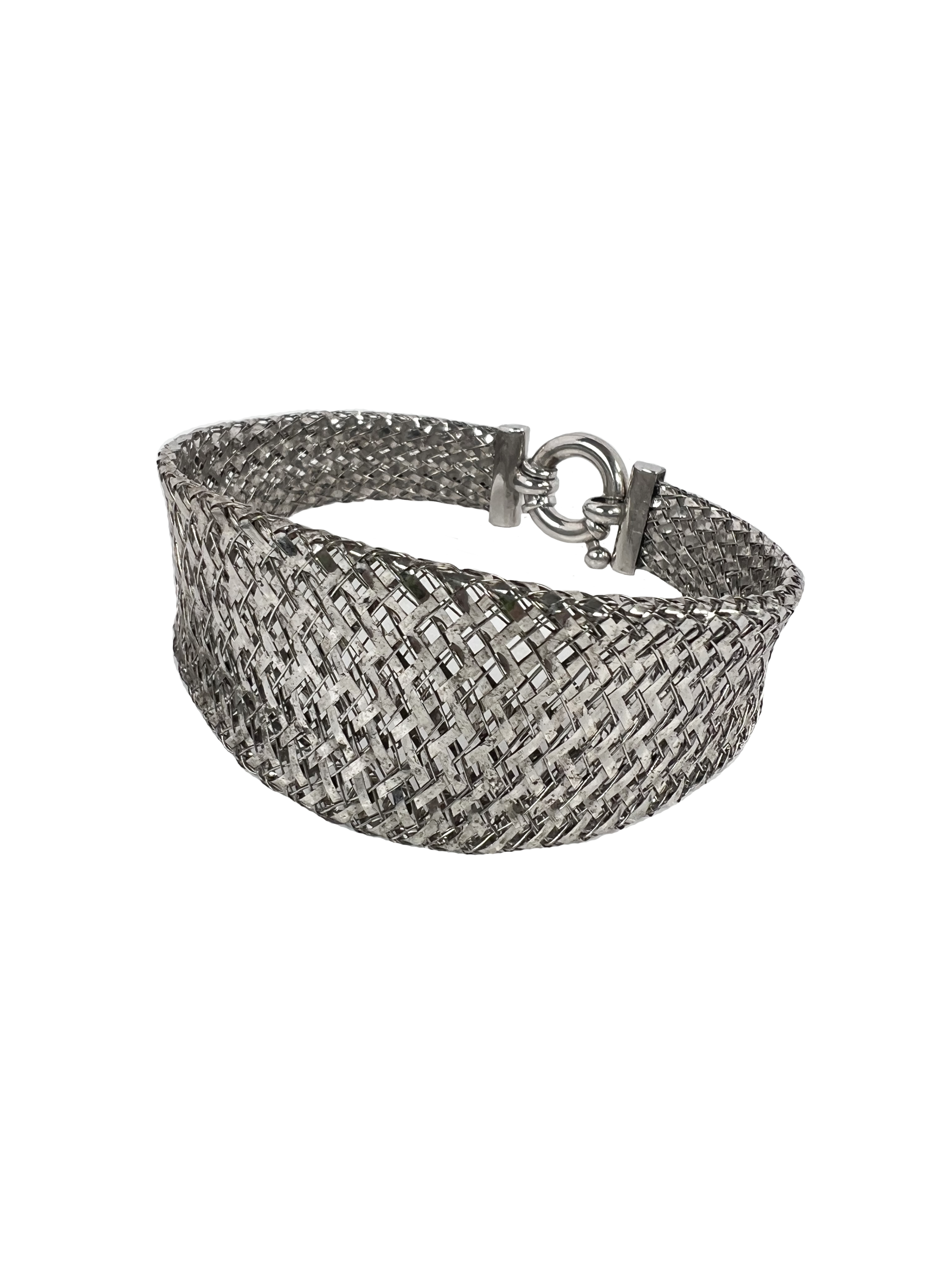 Silver bracelet knitted pattern