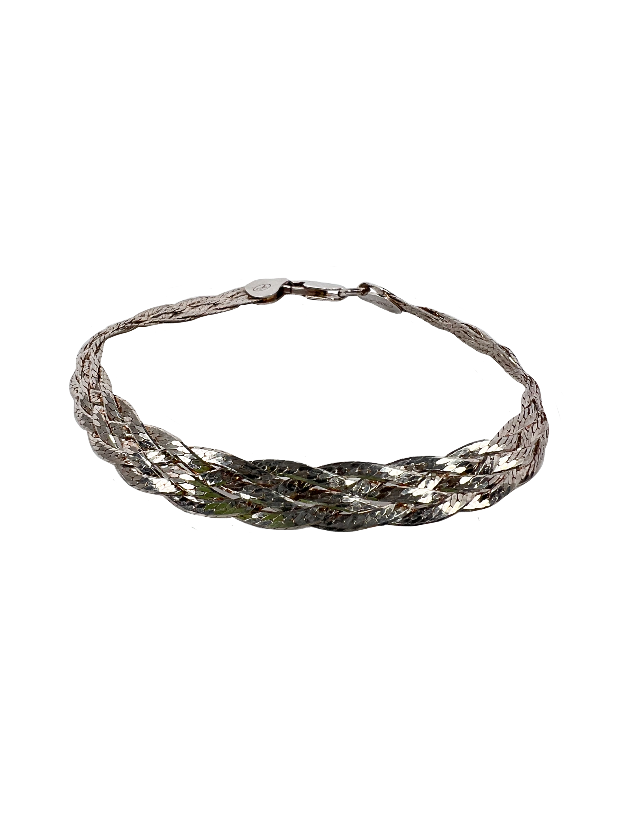 Silver bracelet knitted pattern