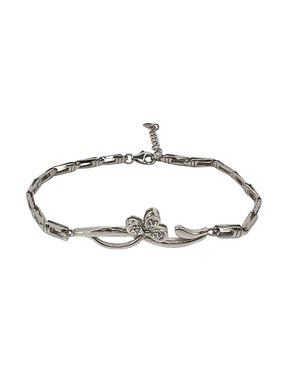 Silver bracelet with a flower