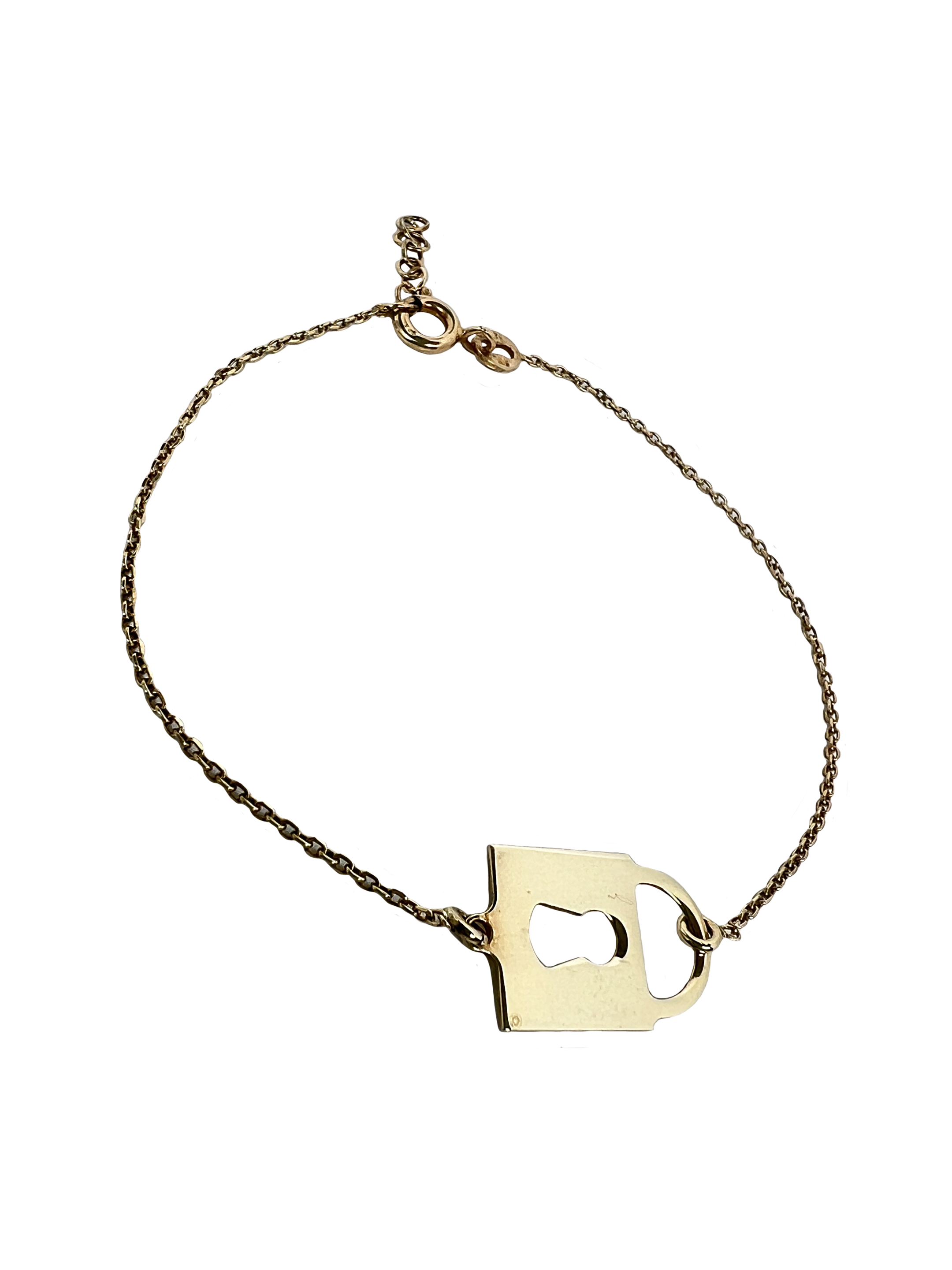Silver bracelet with a lock finish