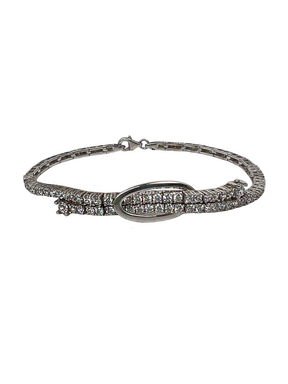 Silver bracelet with crystals