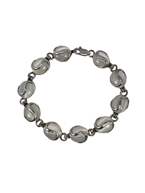 Silver bracelet with gray stones