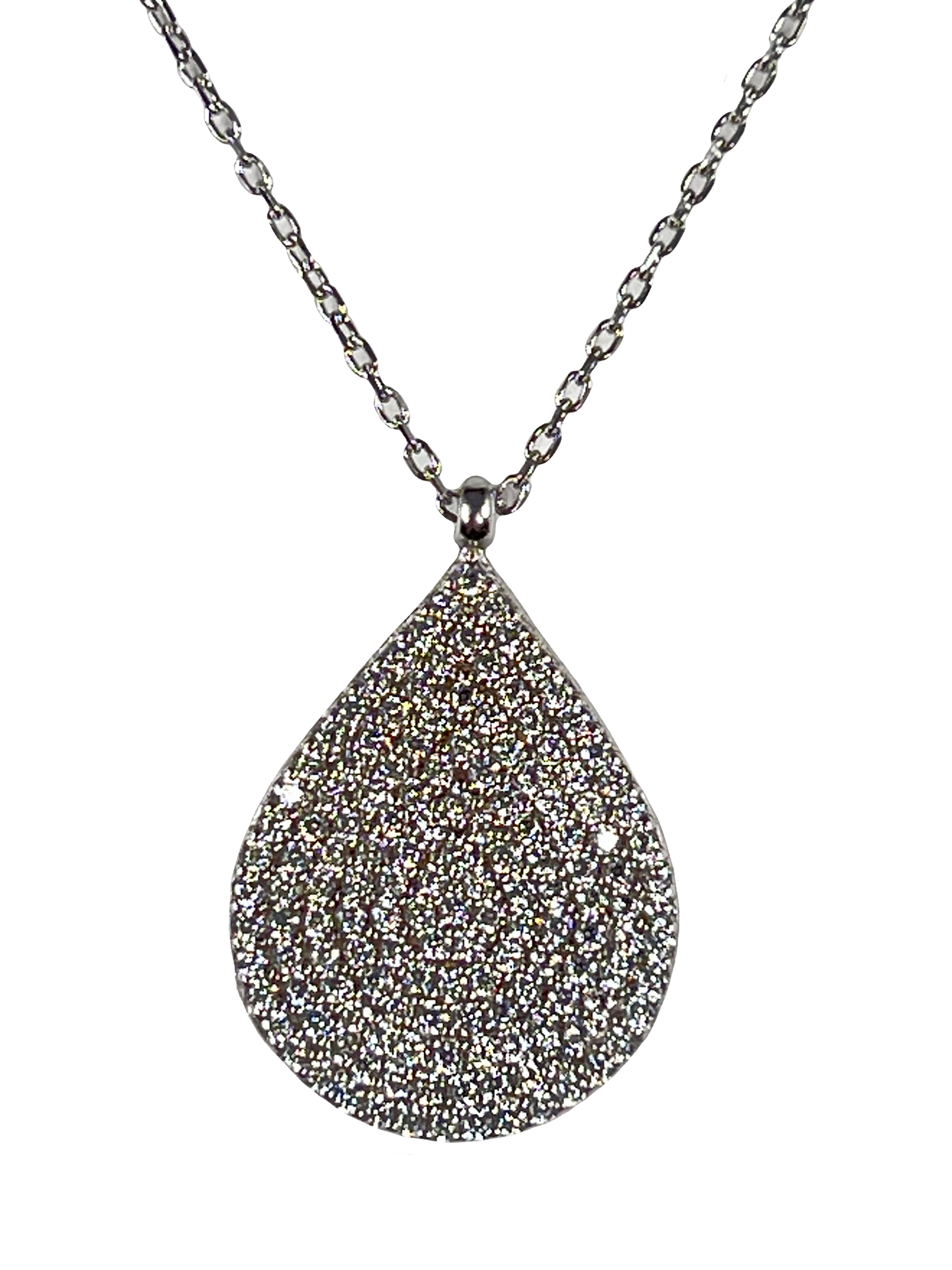 Silver drop necklace with crystals