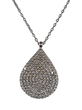 Silver drop necklace with crystals