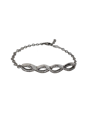 Silver infinity bracelet with crystals