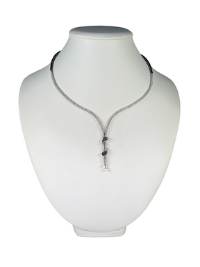 Silver modern necklace with Kvapky zircons