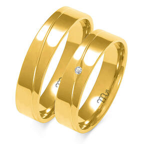 Single-color wedding ring with flat profile A-136