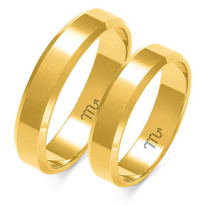 Single-color wedding ring with phased profile A-116