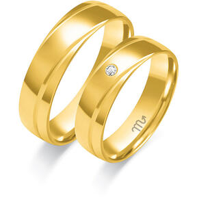 Single-color wedding rings with a semi-round profile