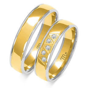 Sjajno vjenčano prstenje s pet kamenčića