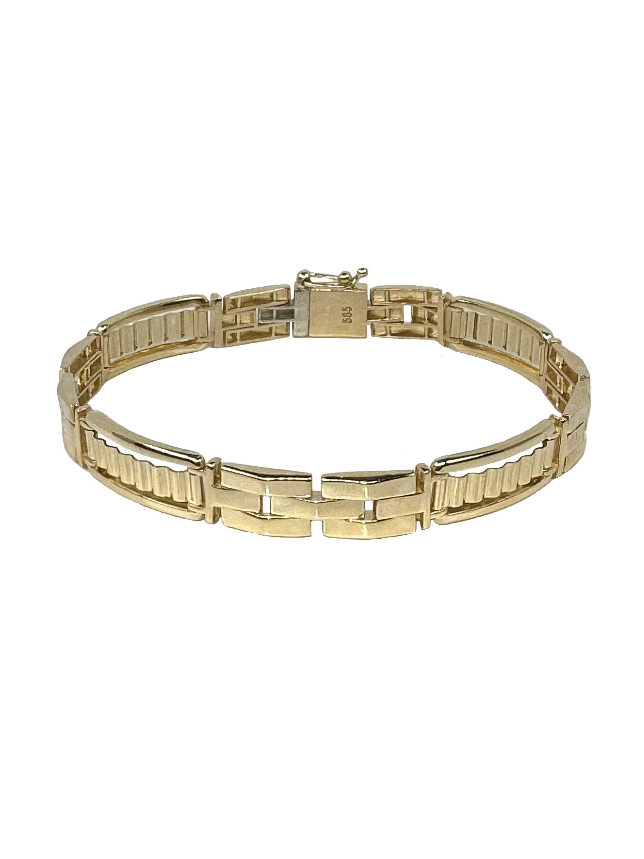 Solid gold men's solid bracelet
