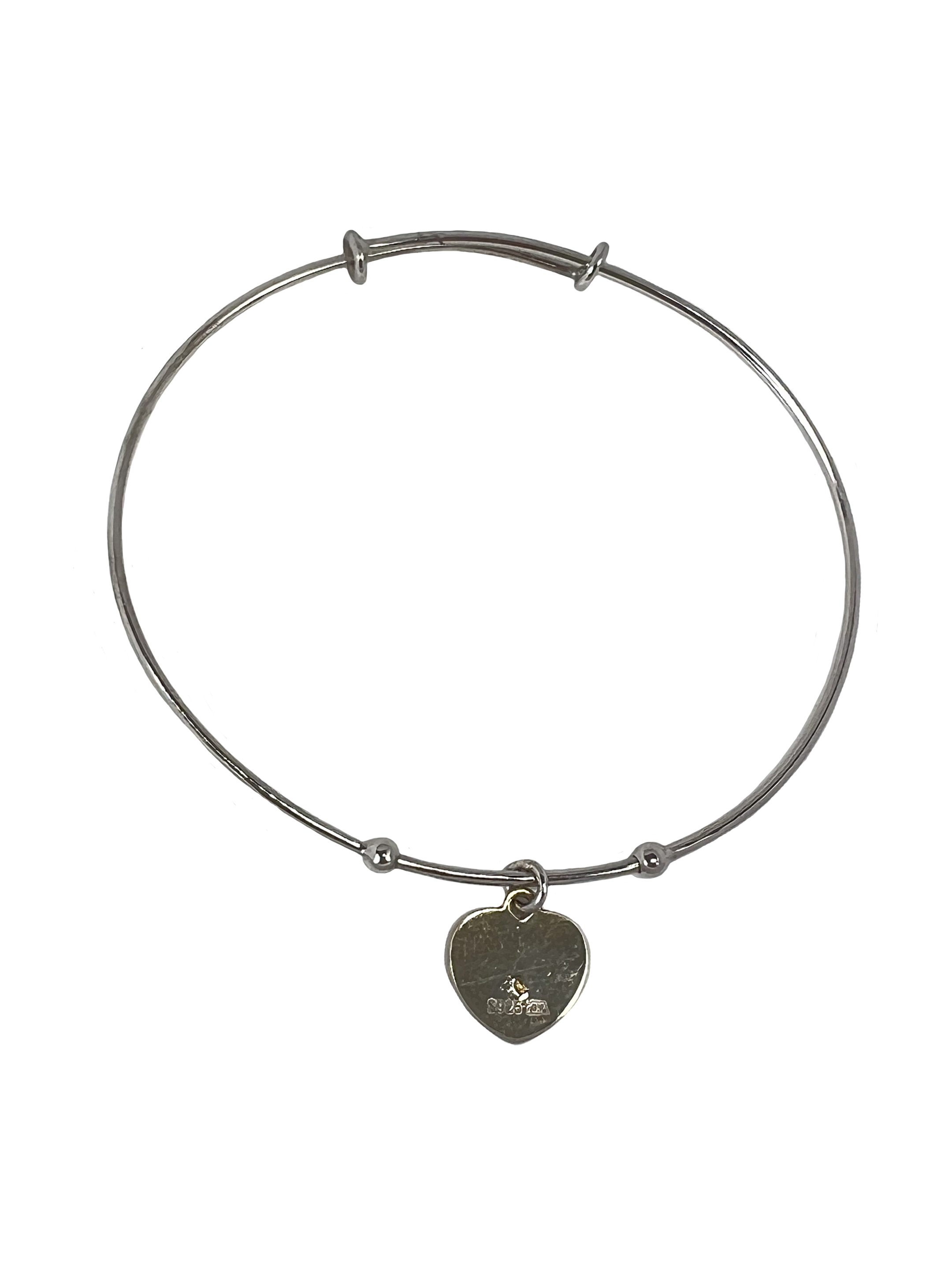 Srebrna bransoletka z zawieszką w kształcie serca