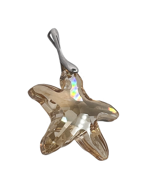 Stříbrný přívěsek mořská hvězda ze zlatorůžového krystalu